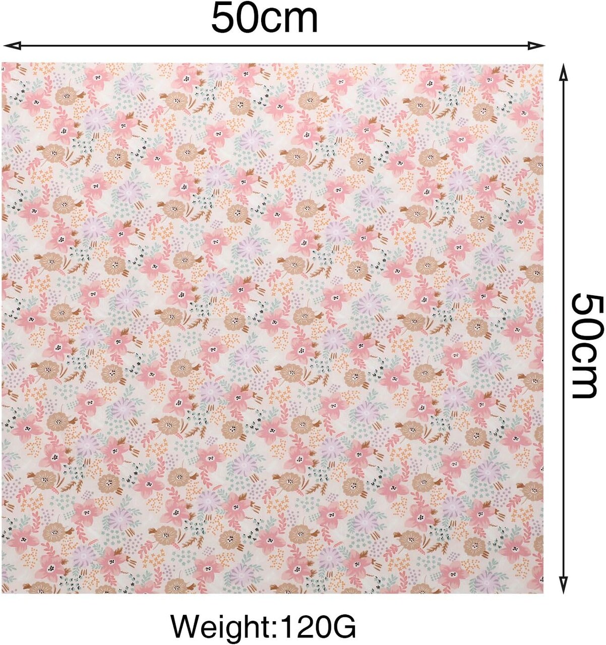 Pre-cut Fabric Cotton Quilting Squares – 10 pcs 20 x 20 Inch Pink Floral Gingham Patchwork Sewing Fabric Bundle for DIY Crafts & Home Décor